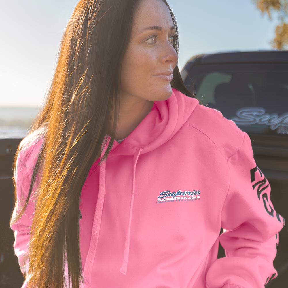 Superior Unisex Hoodie Hot Pink with Sleeve Logo (Each) - SUP-HOODIE-LOGO-U-HPK-XXX